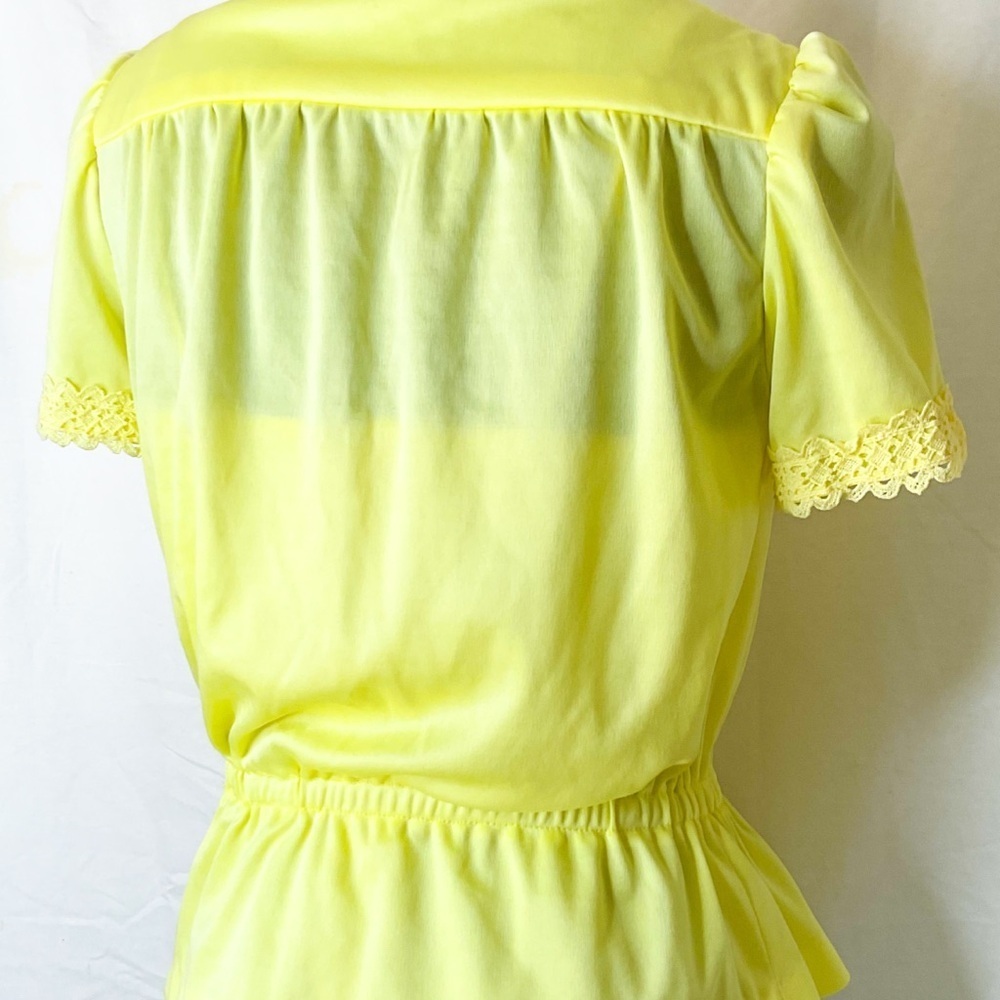 Retro Vintage Elegant Butter Yellow Lace Trim Dress Set - Picture 7 of 16